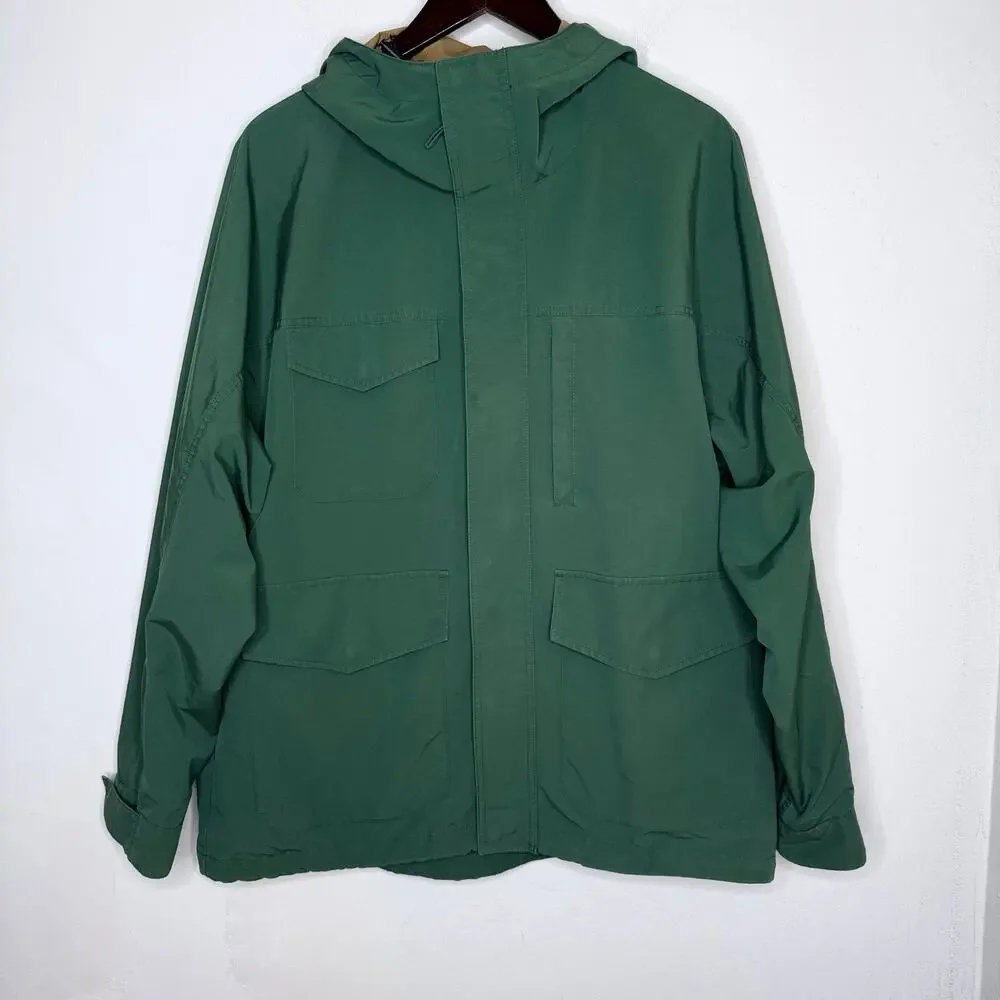 UNIQLO Hooded Utility Jacket Mens‎ XL Green Lightweight Windbreaker Outdoor